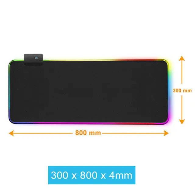 Luminous RGB Mouse Pad Luminous Symphony Game LED Rubber Table Mat - Whispering Desires Shoppe