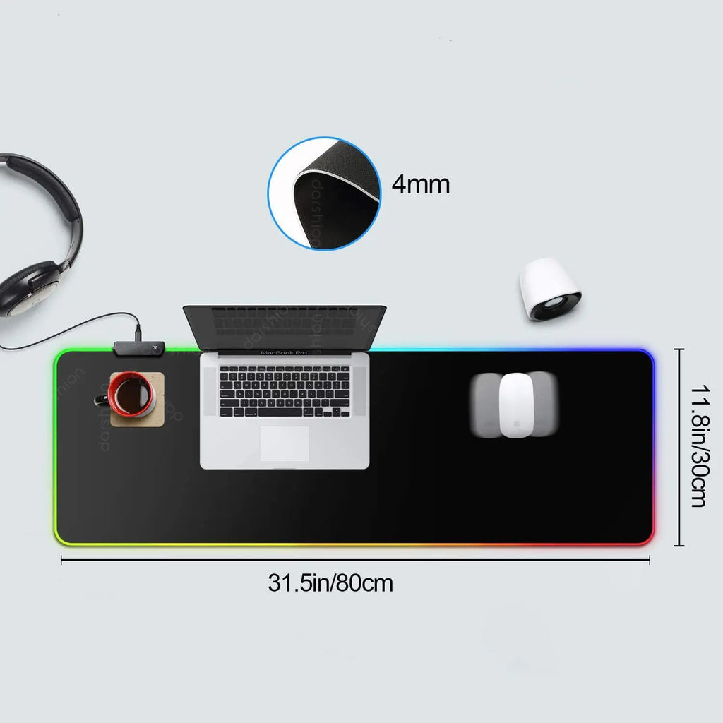 Luminous RGB Mouse Pad Luminous Symphony Game LED Rubber Table Mat - Whispering Desires Shoppe