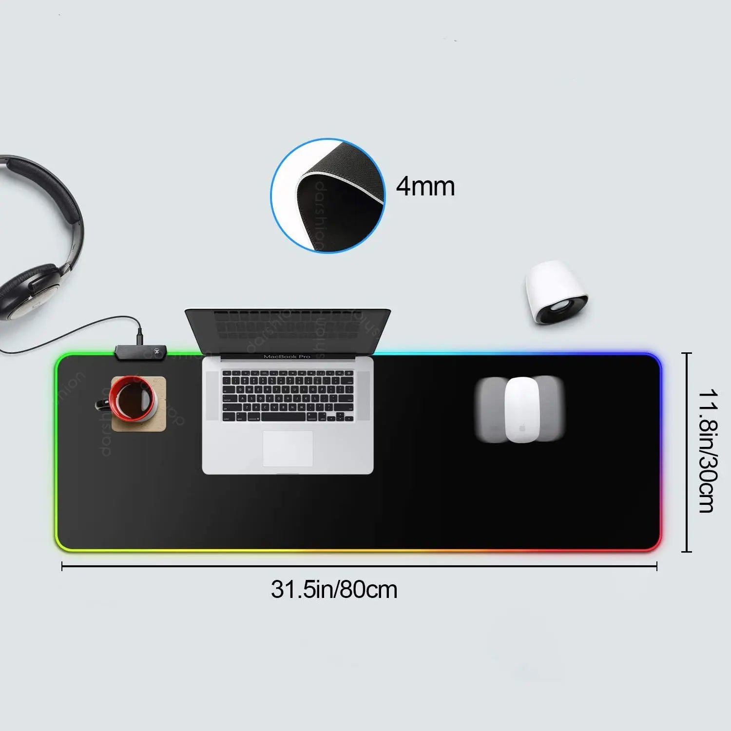 Luminous RGB Mouse Pad Luminous Symphony Game LED Rubber Table Mat - Whispering Desires Shoppe