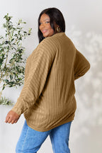 Basic Bae Ribbed Cocoon Cardigan (Full-Size) - Whispering Desires Shoppe