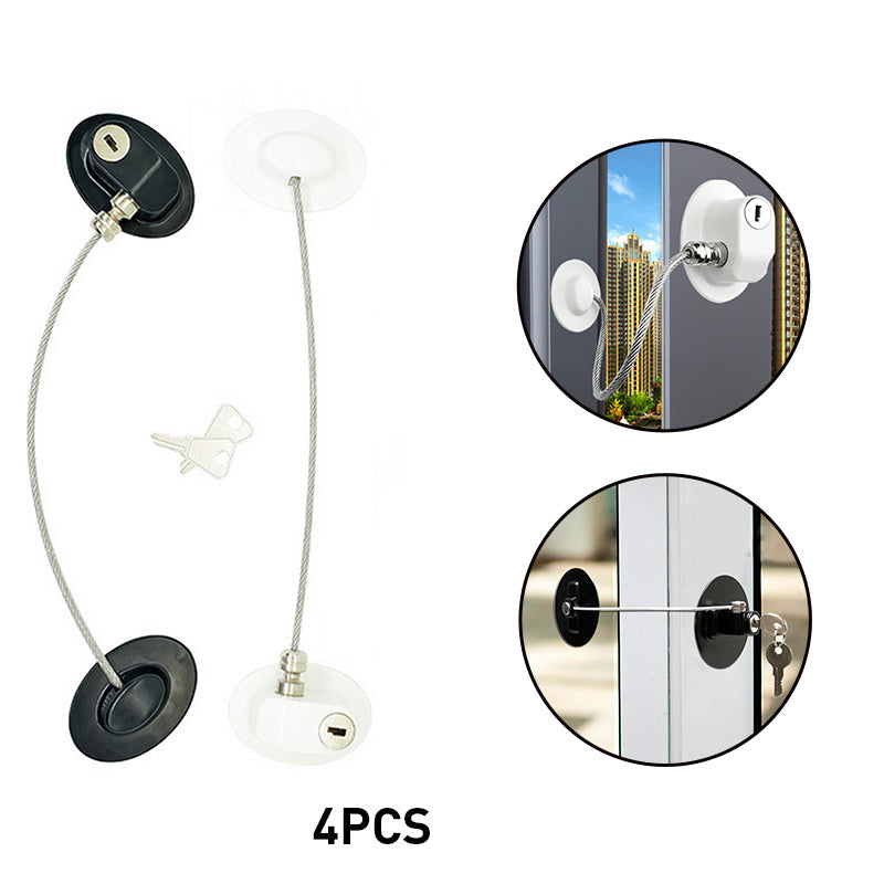 Window Security Chain Lock Window Cable Lock Restrictor Multifunctional Window Lock Door Security Guard for Baby Safety 1Pcs - Whispering Desires Shoppe