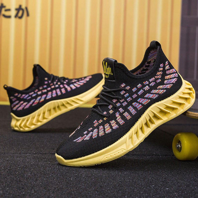 Men's Flying Weave Breathable Casual Shoes Korean Edition Trendy Running Shoes Fashion Student Shoes Sports Shoes eprolo