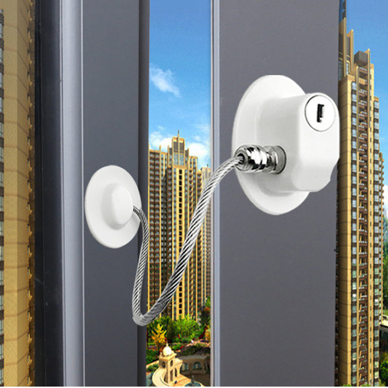 Window Security Chain Lock Window Cable Lock Restrictor Multifunctional Window Lock Door Security Guard for Baby Safety 1Pcs - Whispering Desires Shoppe