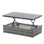 Patio Furniture, Outdoor Furniture, Seasonal PE Wicker Furniture,5 Set Wicker Furniture With Plywood Coffee Table eprolo