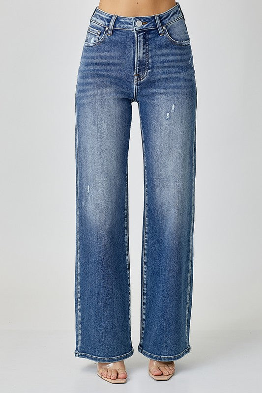 RISEN High Waist Jeans with Pockets - Whispering Desires Shoppe