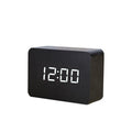 Wooden Electronic Digital Clock - Voice Controlled LED Desk Alarm with Date/Temperature Display, Battery/USB Powered eprolo