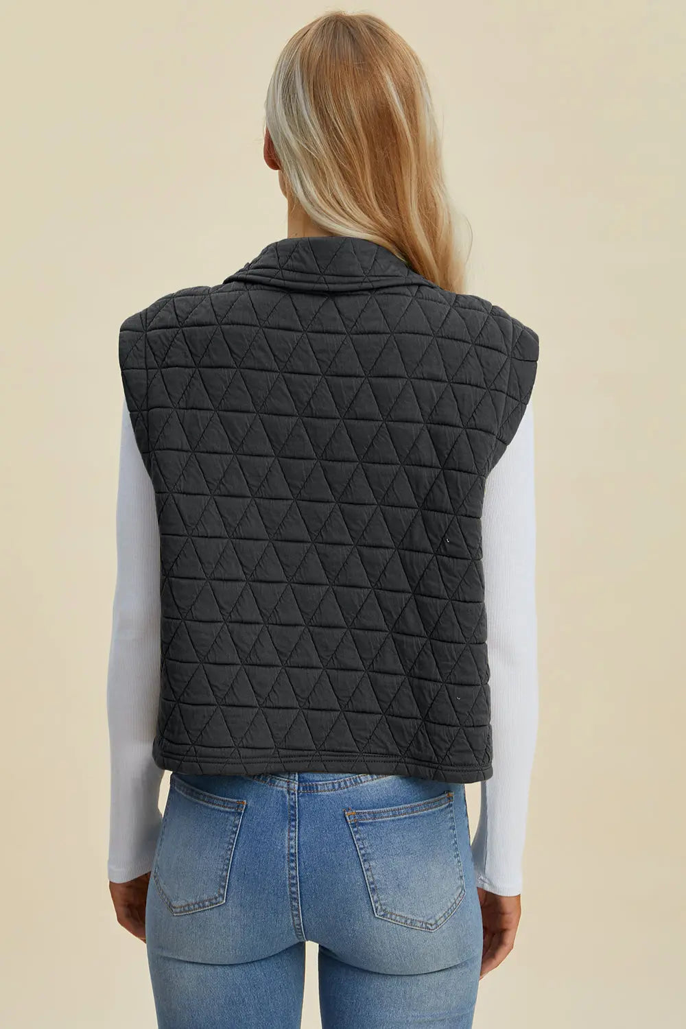Double Take Pocketed Snap-Front Vest Coat - Whispering Desires Shoppe