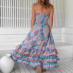 Style Sexy Fitted Multi-layer Ruffle Tiered Strapless Long Dress for Women eprolo