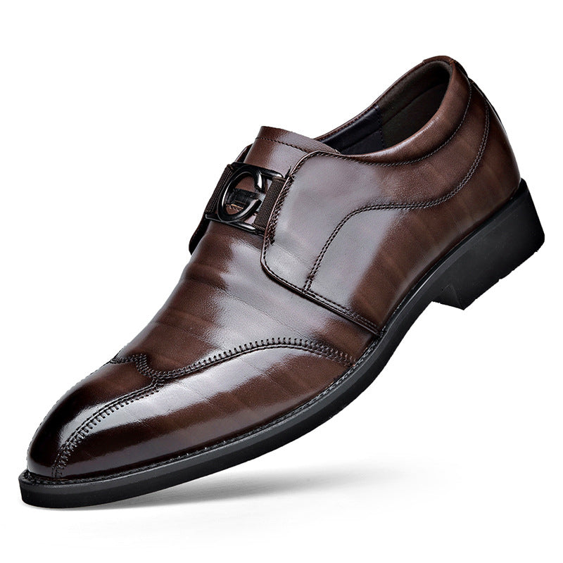 Men's pointed leather shoes, business casual shoes, men's shoes, versatile, breathable, wedding shoes, lazy shoes eprolo