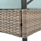 Patio Furniture, Outdoor Furniture, Seasonal PE Wicker Furniture, Four Set Wicker Furniture With Black Metal Table eprolo