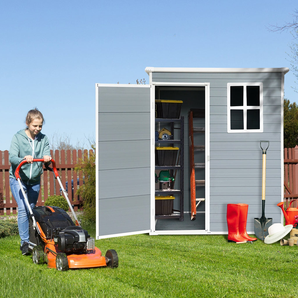 5x3ft Resin Outdoor Storage Shed Kit-Perfect to Store Patio Furniture Grey eprolo