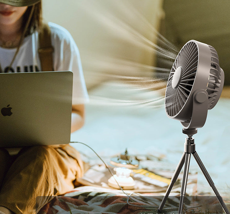 New Multi-Function Tripod Outdoor Camping Lighting Fan Intelligent Remote Control Timing Can Hang Small Fans eprolo