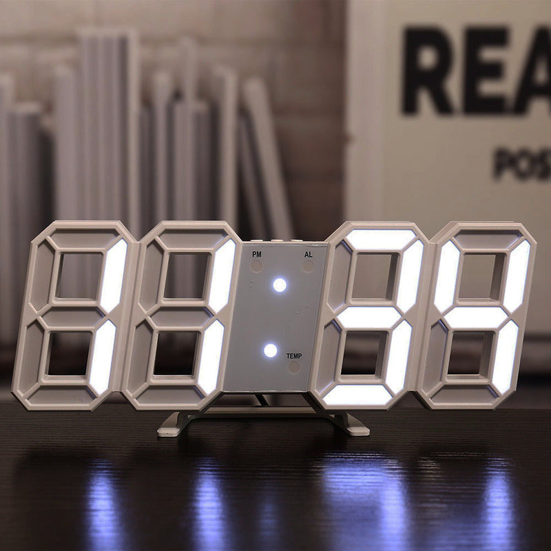 3D LED Digital Alarm Clock with Colorful Display, 12/24 Hour Format for Office, Living Room, Bedroom, Kitchen eprolo