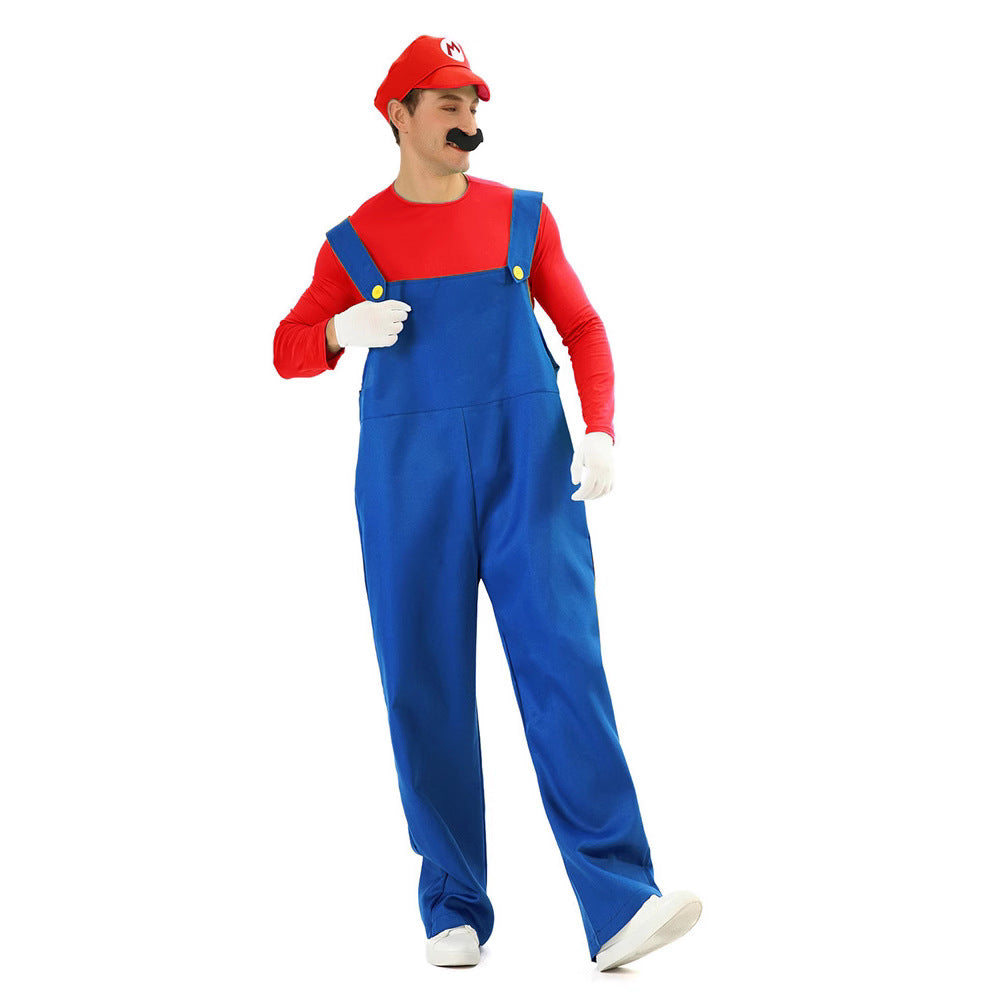 Halloween Costume Party Outfit Mario Cosplay Costume for Men and Women Adult Clothing Mario Performance Costume Wholesale eprolo