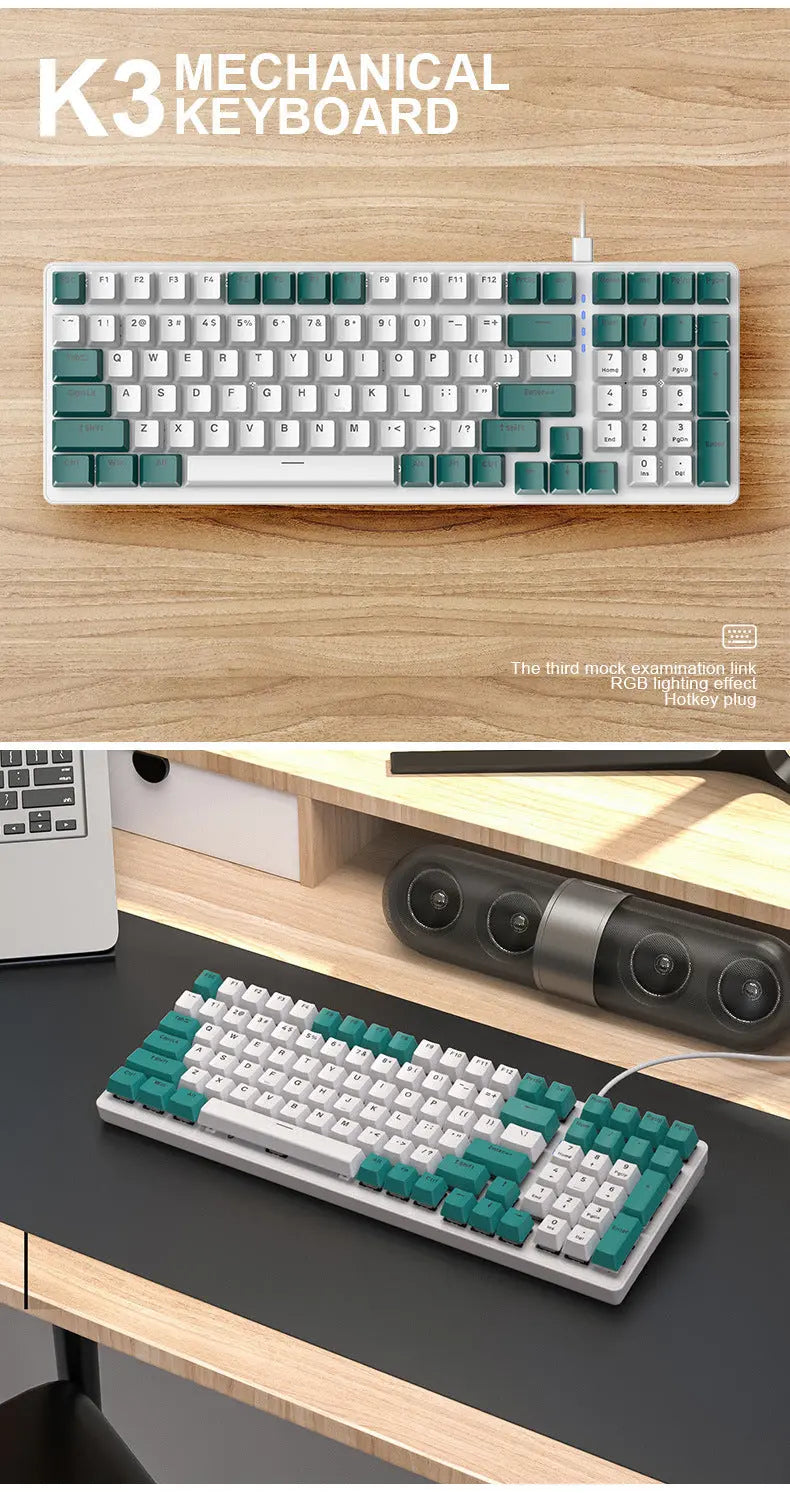 Plastic Mechanical Keyboard For Computer - Whispering Desires Shoppe