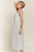 ADORA Drawstring Slit Back Cargo Dress - Whispering Desires Shoppe