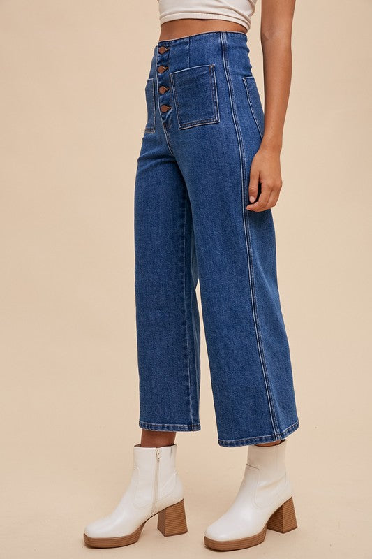 Annie Wear Button Fly High Waist Jeans - Whispering Desires Shoppe