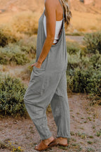 Double Take V-Neck Sleeveless Jumpsuit w/ Pockets - Whispering Desires Shoppe