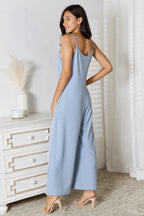 Basic Bae V-Neck Spaghetti Strap Jumpsuit - Whispering Desires Shoppe