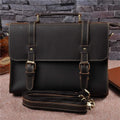 Mens Genuine Leather Cowhide Crazy Horse Leather Handbag - Whispering Desires Shoppe