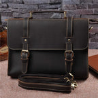 Mens Genuine Leather Cowhide Crazy Horse Leather Handbag - Whispering Desires Shoppe