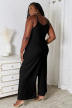 Basic Bae V-Neck Spaghetti Strap Jumpsuit - Whispering Desires Shoppe