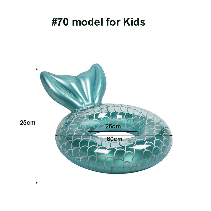Swimming Ring Mermaid with Backrest Inflatable Swimming Ring Pool Floaters Water Play Tube Mattress Toys for Adult Kids eprolo