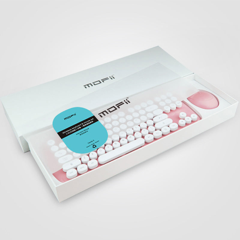 Wireless Keyboard And Mouse Set Girls Color Retro - Whispering Desires Shoppe