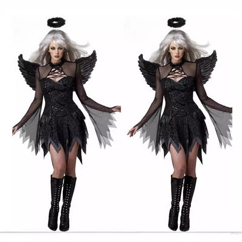 Halloween Costume Angel Role Play Performance Dress S-3XL Witch Costume Cosplay Angel Wings Goddess eprolo