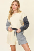 Double Take Drop Shoulder Top & Pocketed Shorts Set - Whispering Desires Shoppe