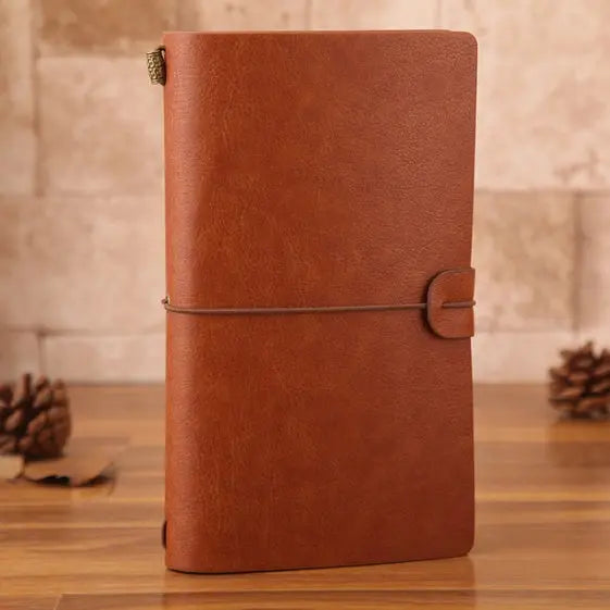 Vintage travelers notebook leather journal book A6 - Whispering Desires Shoppe