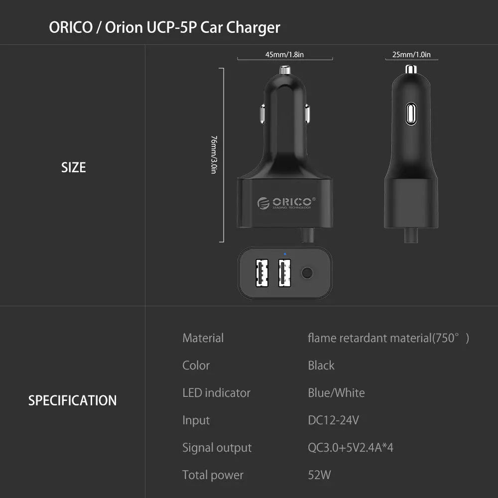 ORICO fast charge qc3.0 car charger - Whispering Desires Shoppe