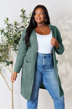 Basic Bae Pocketed Longline Hooded Cardigan - Whispering Desires Shoppe