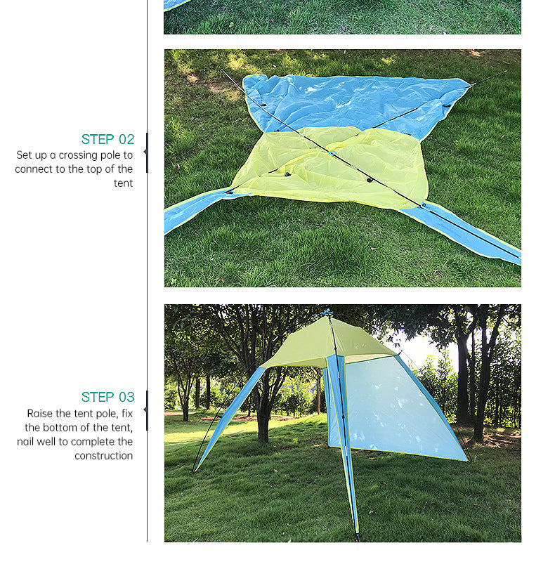 Pop Up Beach Tent Sun Shade Shelter Anti-UV Shelter Fully Automatic Folding Camping Tent eprolo
