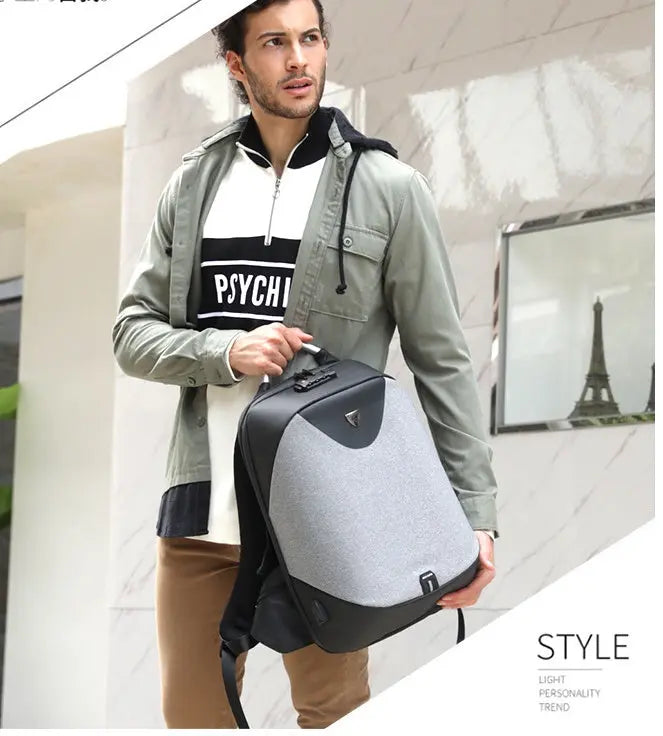 Cross border men's double shoulder bag multi function anti-theft 15.6 inch computer package British bag leisure business bag - Whispering Desires Shoppe