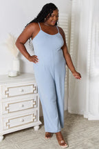 Basic Bae V-Neck Spaghetti Strap Jumpsuit - Whispering Desires Shoppe