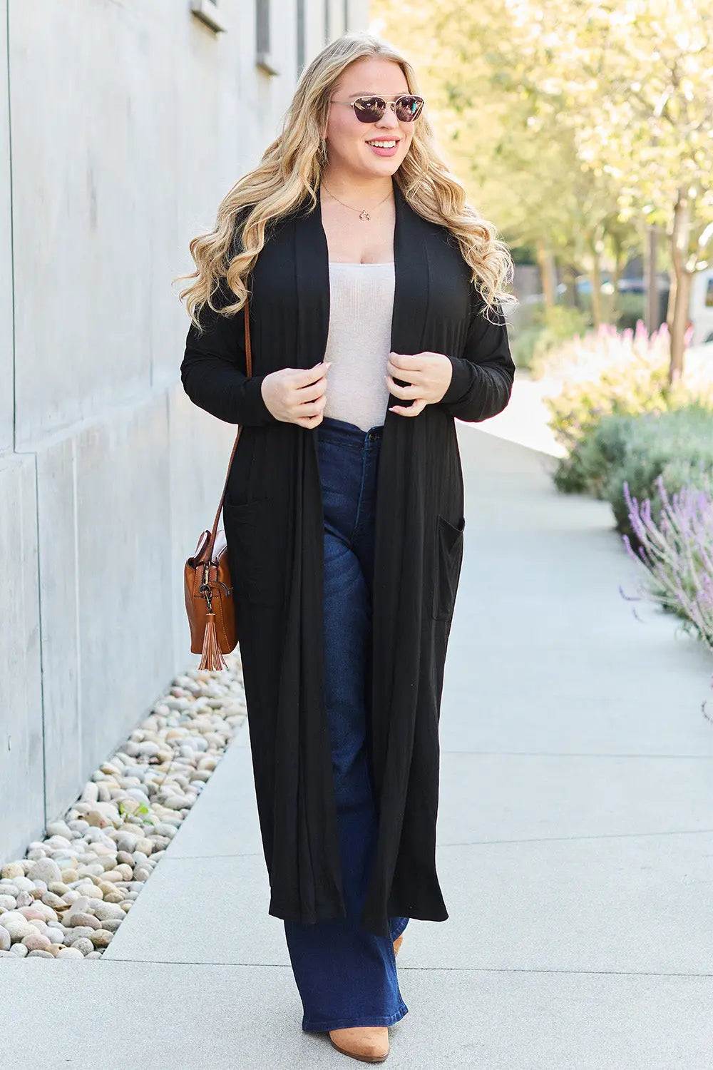 Basic Bae Open-Front Long Sleeve Cover Up - Whispering Desires Shoppe