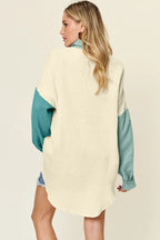 Double Take Textured Cotton Button-Up Shirt - Whispering Desires Shoppe