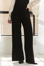 ADORA Tied Wide Leg Knit Pants - Whispering Desires Shoppe
