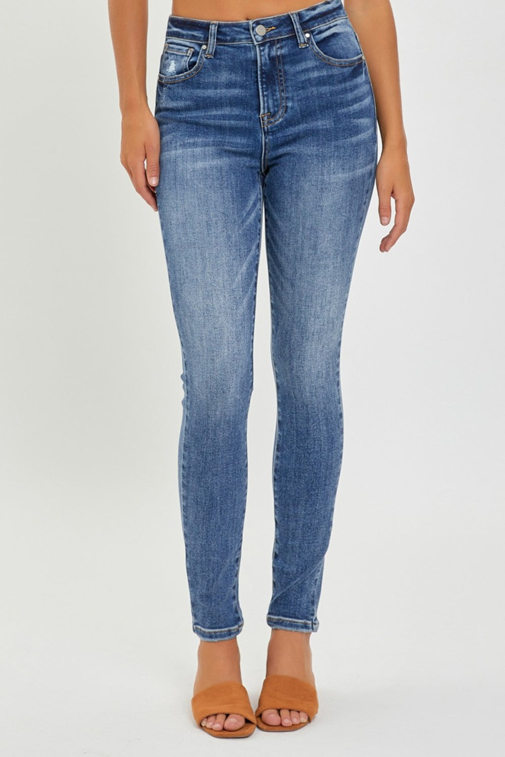 RISEN Full-Size Mid-Rise Ankle Skinny Jeans - Whispering Desires Shoppe