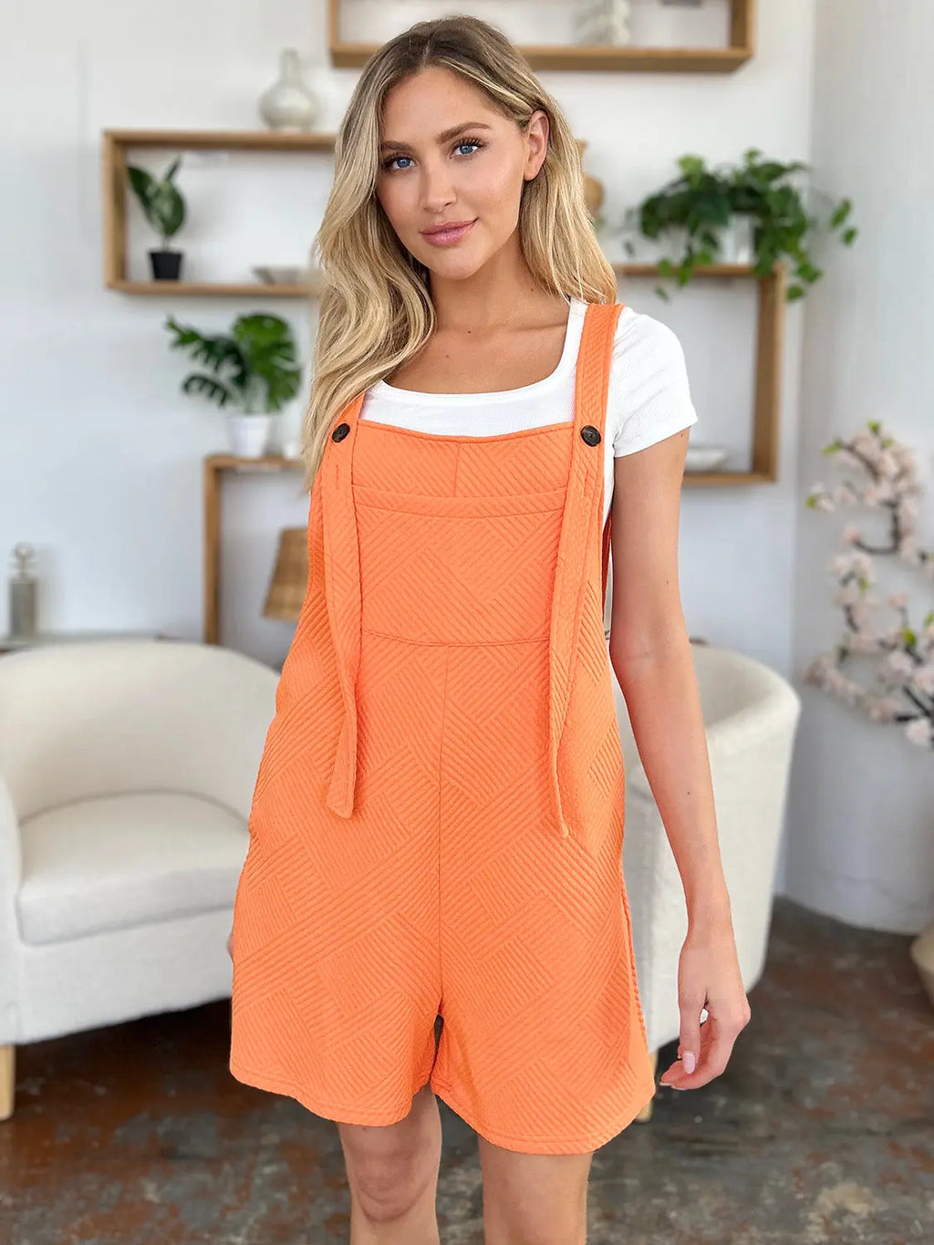 Double Take Textured Sleeveless Romper - Whispering Desires Shoppe