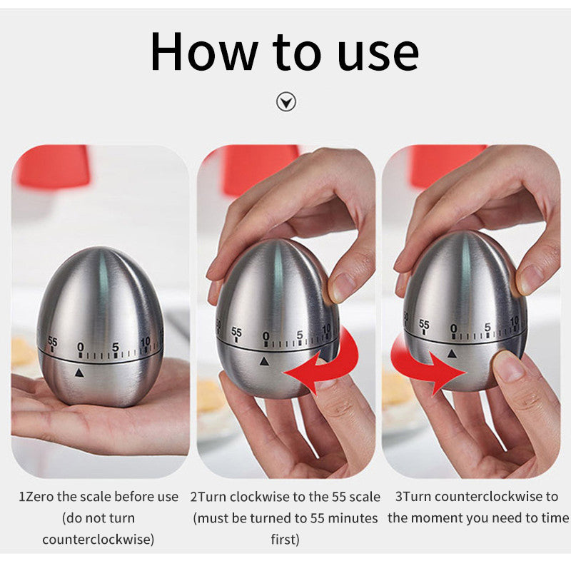 Creative Stainless Steel Kitchen Timer Egg Apple Timer Mechanical Reminder Countdown Kitchen Gadget eprolo