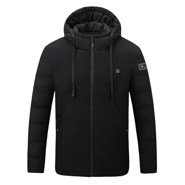 4 Areas Heated Jackets Men Women USB Single Control Smart Heating Cotton Clothing Heated Vest Constant Temperature Hooded Jacket eprolo