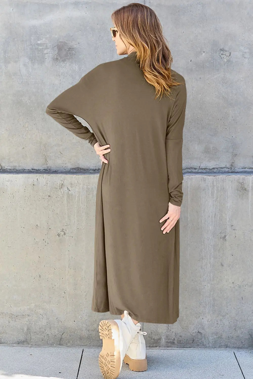 Basic Bae Open-Front Long Sleeve Cover Up - Whispering Desires Shoppe