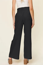 Double Take Smocked-Waist Wide-Leg Cotton Pants - Whispering Desires Shoppe