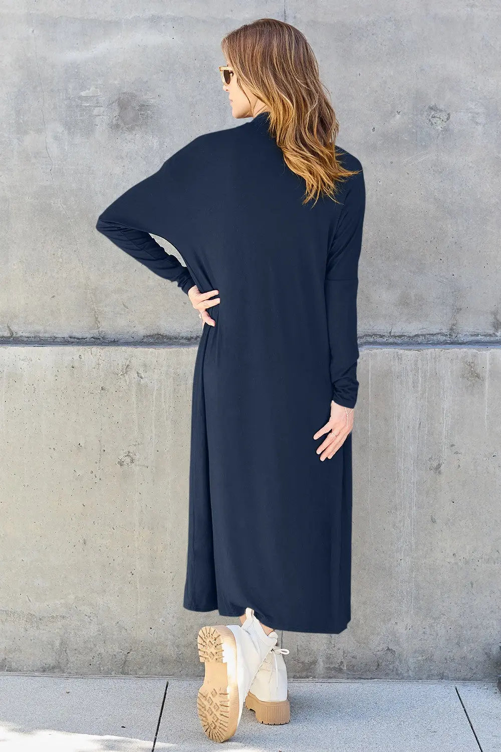 Basic Bae Open-Front Long Sleeve Cover Up - Whispering Desires Shoppe
