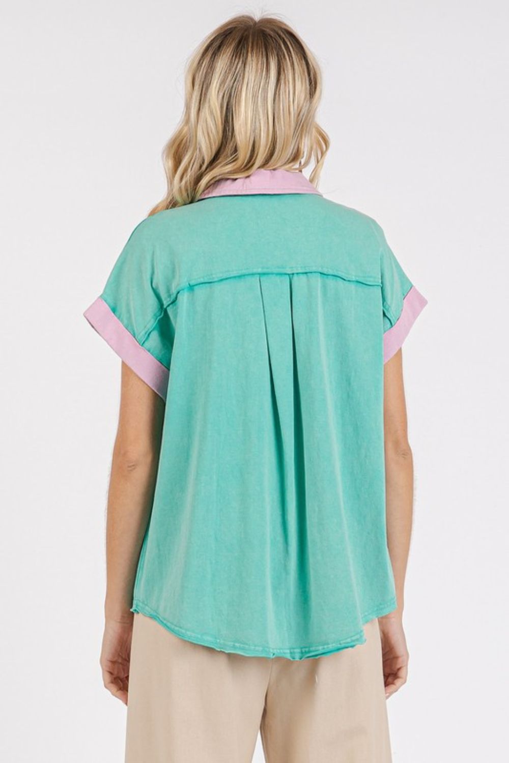 Mittoshop Color Block Henley Short Sleeve Polo Shirt - Whispering Desires Shoppe