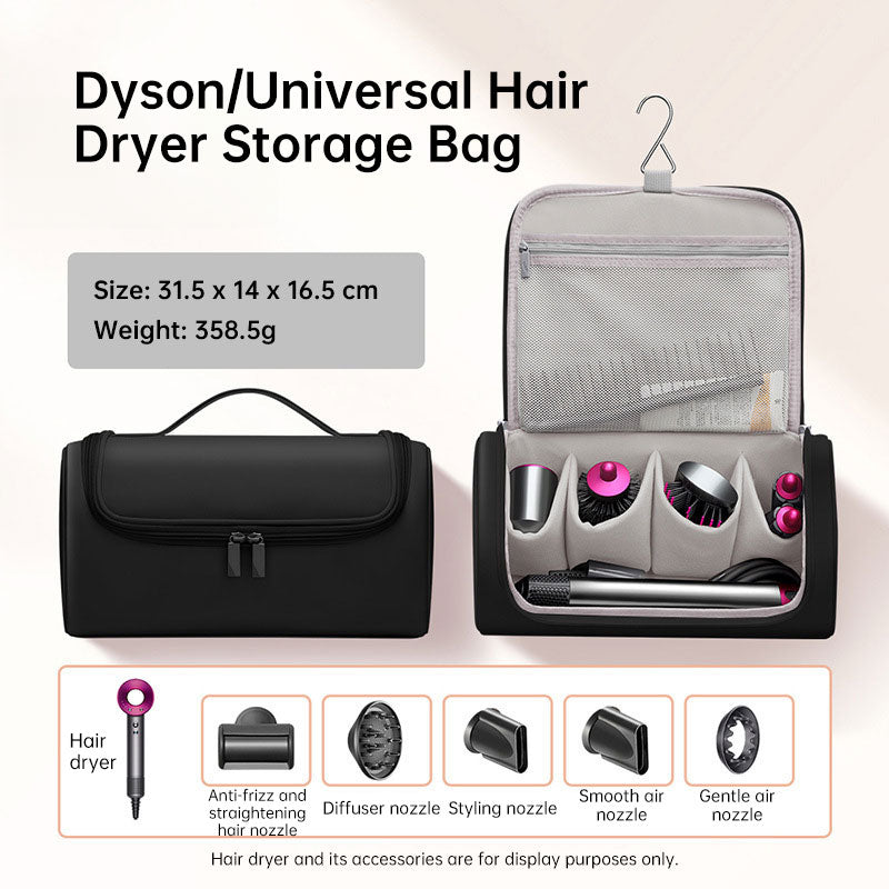 Large Capacity Hair Dryer Organizer Bag | PU Leather, Waterproof, Double-Layer & Non-Slip Interior for Travel, Salon & Home eprolo