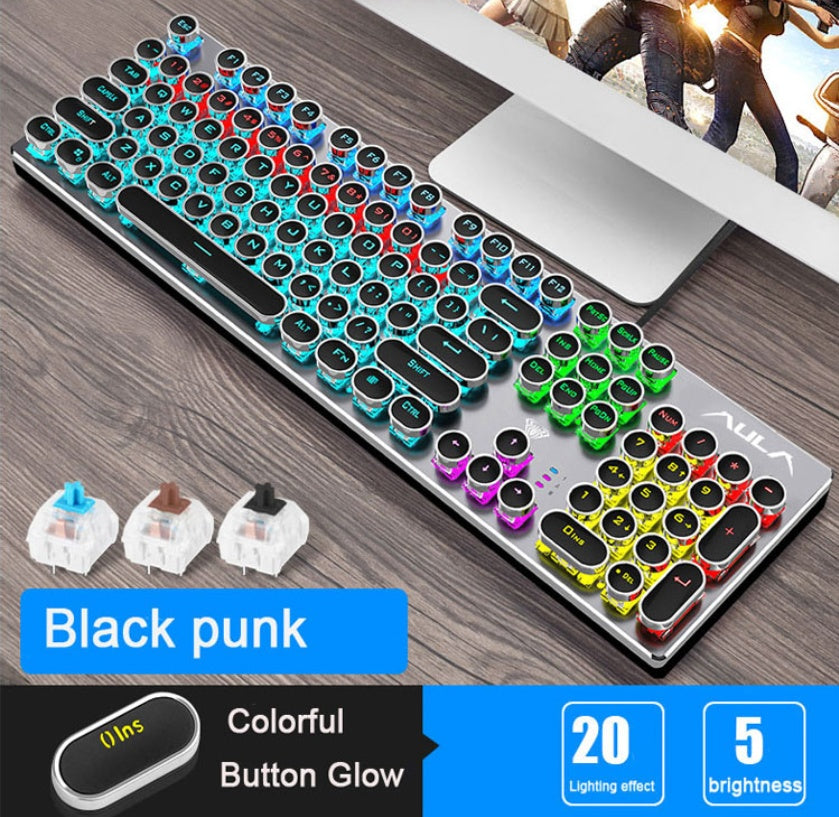 Steampunk Game Real Mechanical Keyboard - Whispering Desires Shoppe
