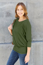 Basic Bae Batwing Sleeve Round Neck Top - Whispering Desires Shoppe